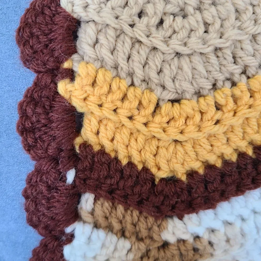 Vintage Chevron Afghan Lap Blanket Throw Blanket Couch Blanket Warm Color Zigzag